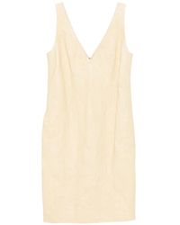 TOTEME - Crinkled Leather Dress Champagne - Lyst
