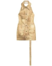 Blumarine - Buttoned Print Mini Dress - Lyst