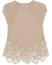Ermanno Scervino - レーストリム ニットtシャツ - Lyst