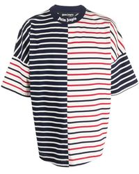 Palm Angels - Striped Logo-Print T-Shirt - Lyst