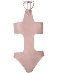 Amir Slama Cruz Cut Out Swimsuit - Metallic