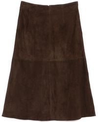 Arma - Suede A-Line Midi Skirt - Lyst