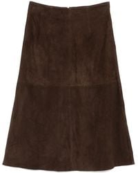 Arma - Suede A-Line Midi Skirt - Lyst