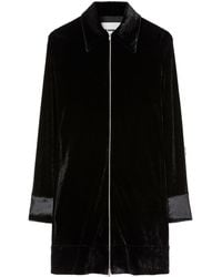 Jil Sander - Robe-chemise en velours à fermeture zippée - Lyst