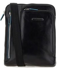 Piquadro - Reißverschluss-Schultertasche mit Logo-Prägung - Lyst