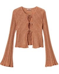 Twinset - Tie-Front Knitted Cardigan - Lyst
