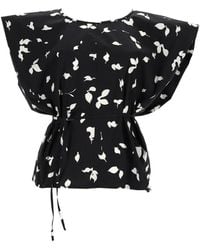 Alysi - Leaf-Print Blouse - Lyst