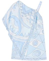 PUCCI - Occhi And Vivara-Print Asymmetrical Silk Dress - Lyst