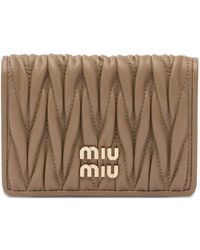 Miu Miu - Textured Logo Wallet - Lyst