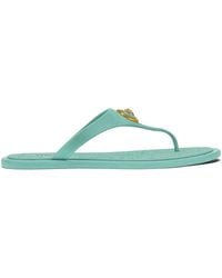 Versace - Alia Embellished Flip-Flops - Lyst