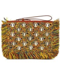 Rabanne - Fringe-Trimmed Medallion-Embellished Clutch Bag - Lyst