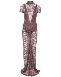 ANDAMANE - Maxi Palma Lace-Up Ruched Dress - Lyst