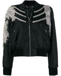 Philipp Plein Chaqueta bomber con detalles de cristales - Negro