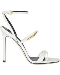 Elisabetta Franchi - 105Mm Leather Heeled Sandals - Lyst
