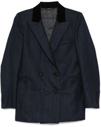Blazé Milano - Trimmed-Collar Double-Breasted Blazer - Lyst