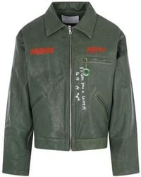 PALY - Embroidered Leather Jacket - Lyst