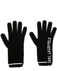 Karl Lagerfeld - Intarsia-knit Logo Gloves - Lyst