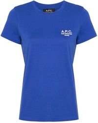 A.P.C. - T-shirt Met Geborduurd Logo - Lyst