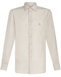 Etro - Pegaso-Embroidered Mélange-Effect Shirt - Lyst