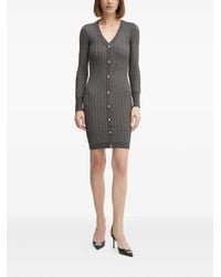 Guess - Geknöpftes Midikleid mit Zopfmuster - Lyst