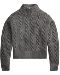 Polo Ralph Lauren - Cable-Knit Embroidered-Logo Sweater - Lyst