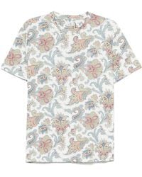 Etro - T-Shirt With Paisley Print - Lyst