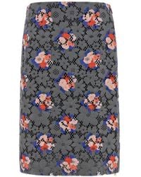 Fendi - Lace Floral-Pattern Midi Skirt - Lyst