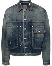 Givenchy - Veste En Jean À Effet Usé - Lyst