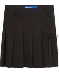 KARL LAGERFELD - Pleated Lace-Up Mini Skirt - Lyst