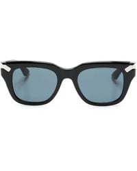 McQueen - Lunettes De Soleil Carrées À Logo Gravé - Lyst