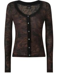 Pinko - Cardigan With Floral Camouflage Print - Lyst