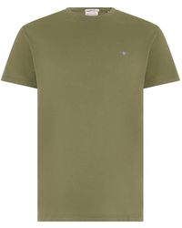 GANT - Katoenen T-Shirt Met Geborduurd Logo - Lyst