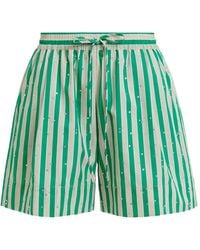 Essentiel Antwerp - Striped Rhinestone-Embellished Shorts - Lyst