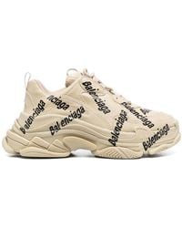 Balenciaga - Triple S Logo-Print Sneakers - Lyst