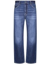 7 For All Mankind - Faded-Effect Whiskered Jeans - Lyst