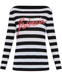 Balmain - Gestreifter Wolljersey - Lyst