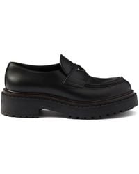 Prada - Leder-Loafer - Lyst