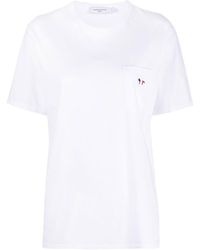 Maison Kitsuné - Fox-patch Cotton T-shirt - Lyst