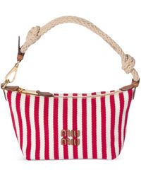Miu Miu - Mini Sac Rayé À Anse En Corde - Lyst