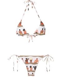 Amir Slama - Graphic-Print Halterneck Two-Piece Bikini - Lyst