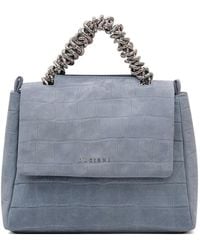 Orciani - Crocodile-Effect Chain Handle Tote Bag - Lyst
