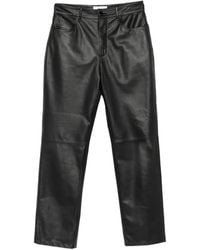 SOLOTRE - Straight-Leg Leather Trousers - Lyst