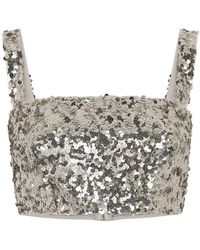 Dolce & Gabbana - Sequin-embellished Cropped Top - Lyst