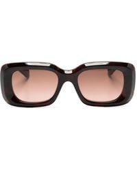 Chloé - Logo-Print Rectangle-Frame Sunglasses - Lyst