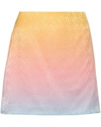 Casablanca - Pastel Gradient Silk Mini Skirt - Lyst