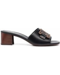 Tod's - Woven-logo Heeled Mules - Lyst