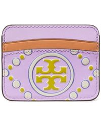 Tory Burch - Embossed-logo Leather Cardholder - Lyst