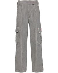 KENZO - Straight-cut Striped Army Jeans - Lyst