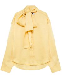 MSGM - Pussy-Bow Long-Sleeve Blouse - Lyst