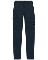 Stone Island - Cotton Twill Cargo Trousers - Lyst